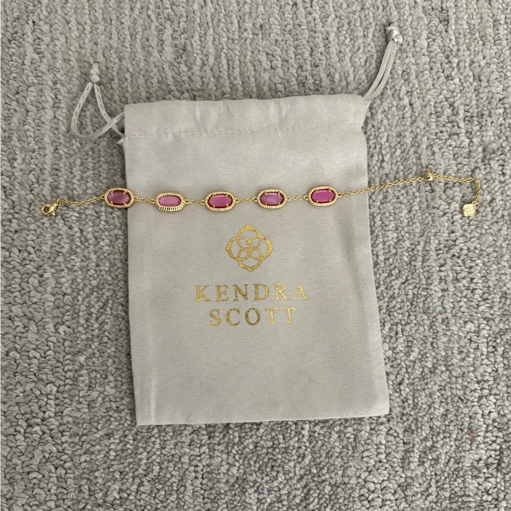 Kendra Scott Emilie Gold Bracelet with Pink Accents